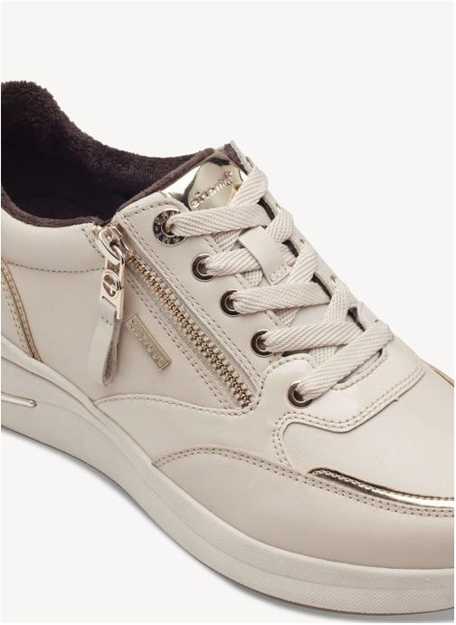Tamaris trainer ivory gold waterproof 83715