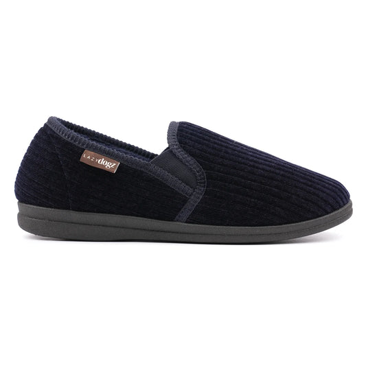 Lazy Dogz Ryan slipper - navy men’s slipper – angle view