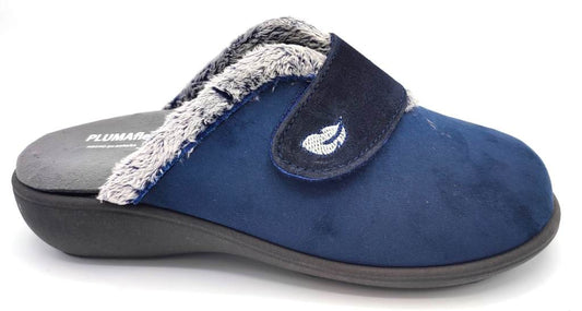 Plumaflex slipper - 14113 - navy velcro - Kirbys Footwear Ltd