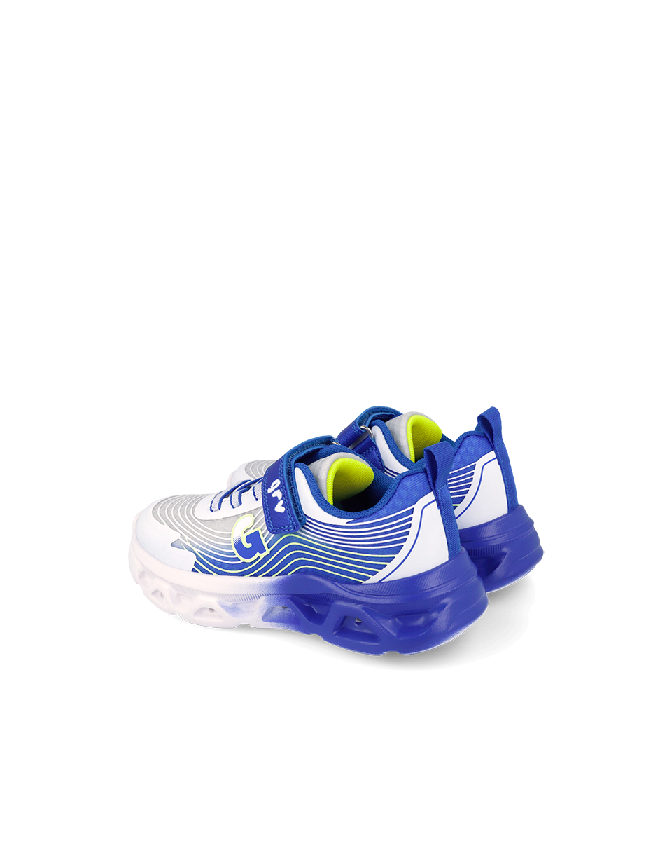 Garvalin white blue trainer lights - 262725 - Kirbys Footwear Ltd