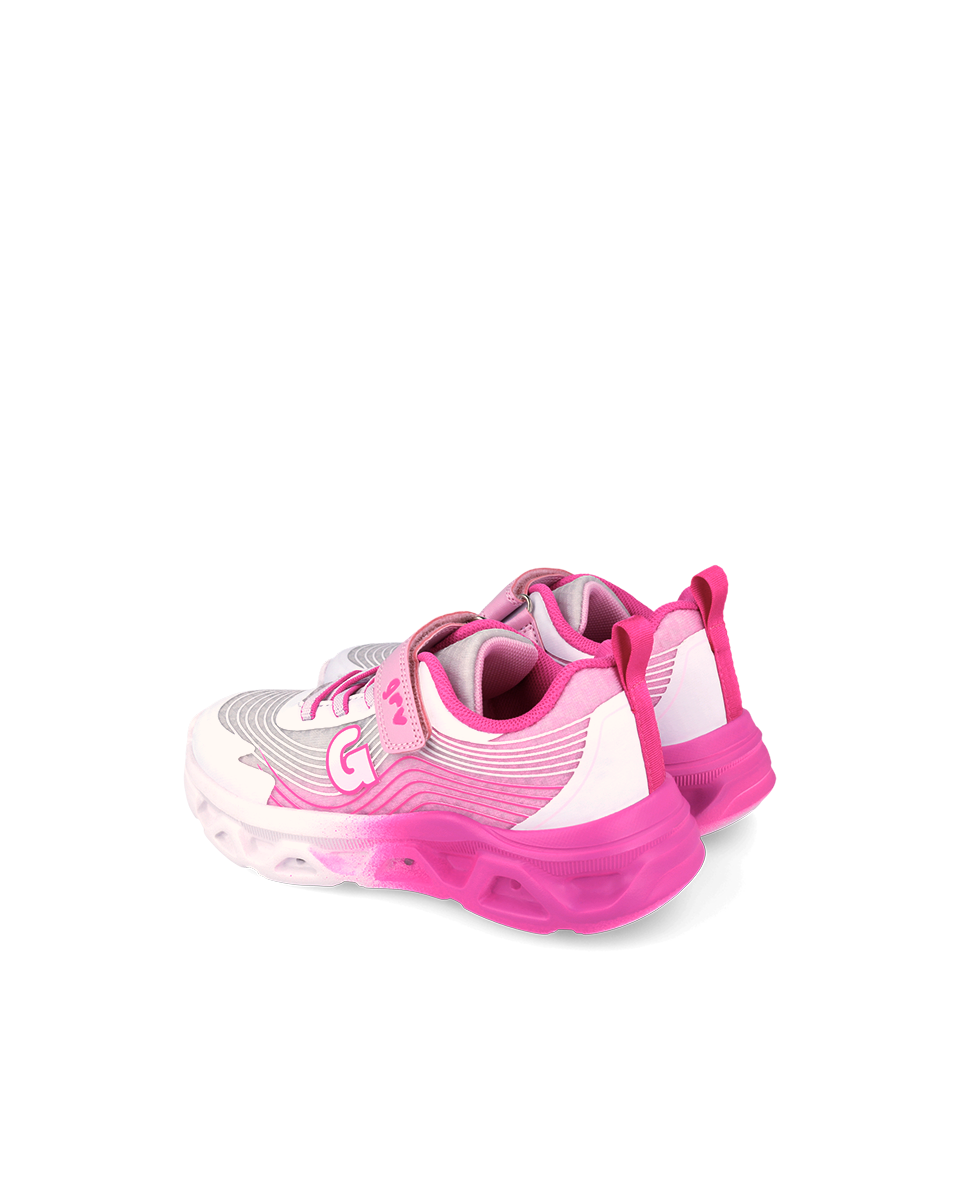 Garvalin white pink trainer lights - 262725 - Kirbys Footwear Ltd