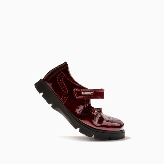 Pablosky strap 360269 burgundy patent - Kirbys Footwear Ltd
