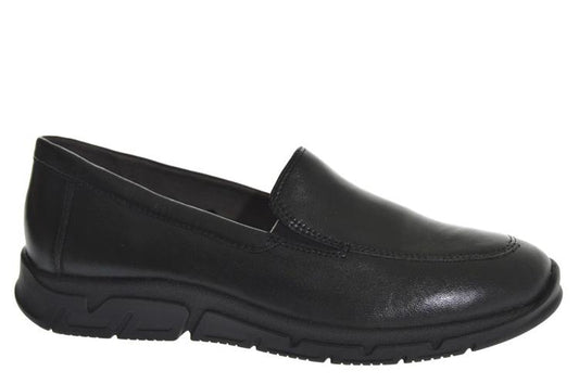 Caprice 24702 black leather slip on - Kirbys Footwear Ltd