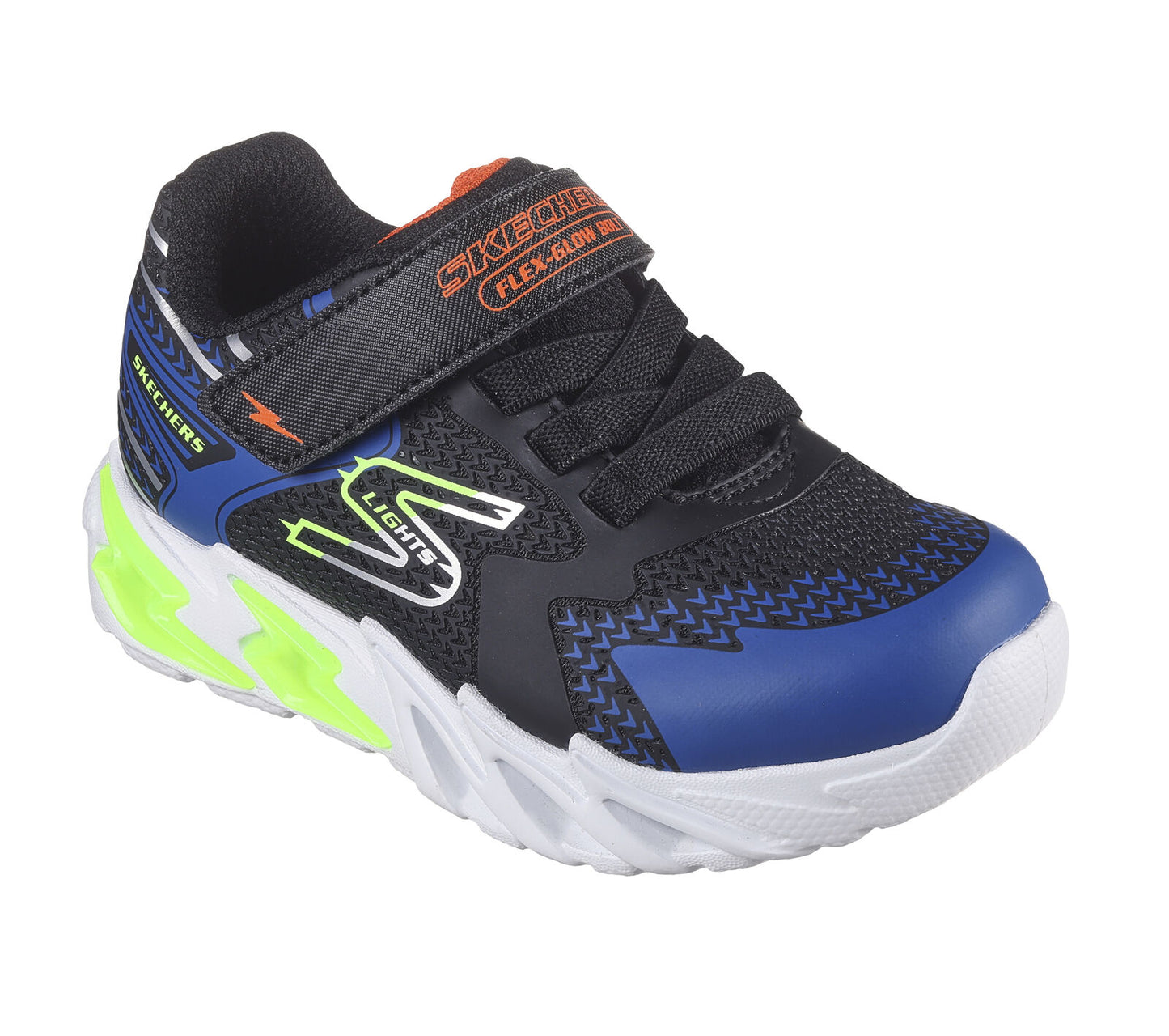 Skechers Flex Glow bolt lights blue