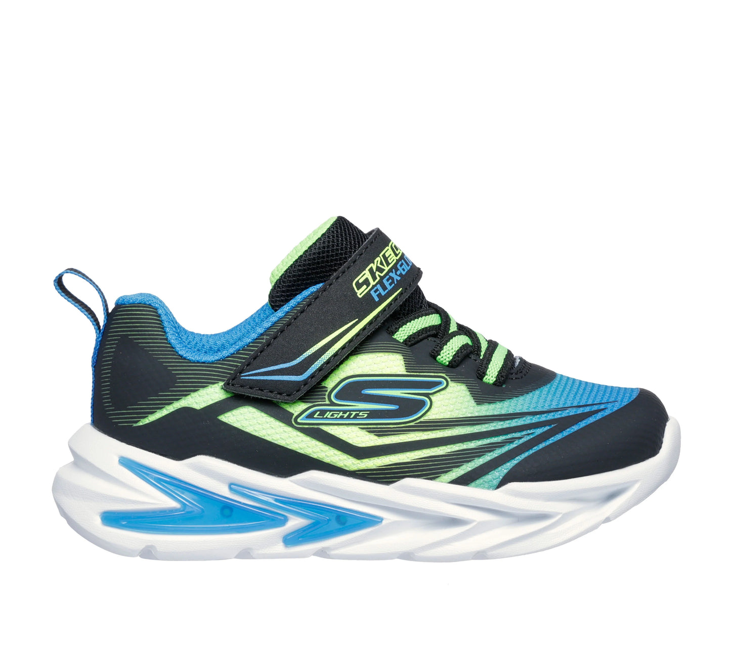 Skechers Flex glow lights - black green