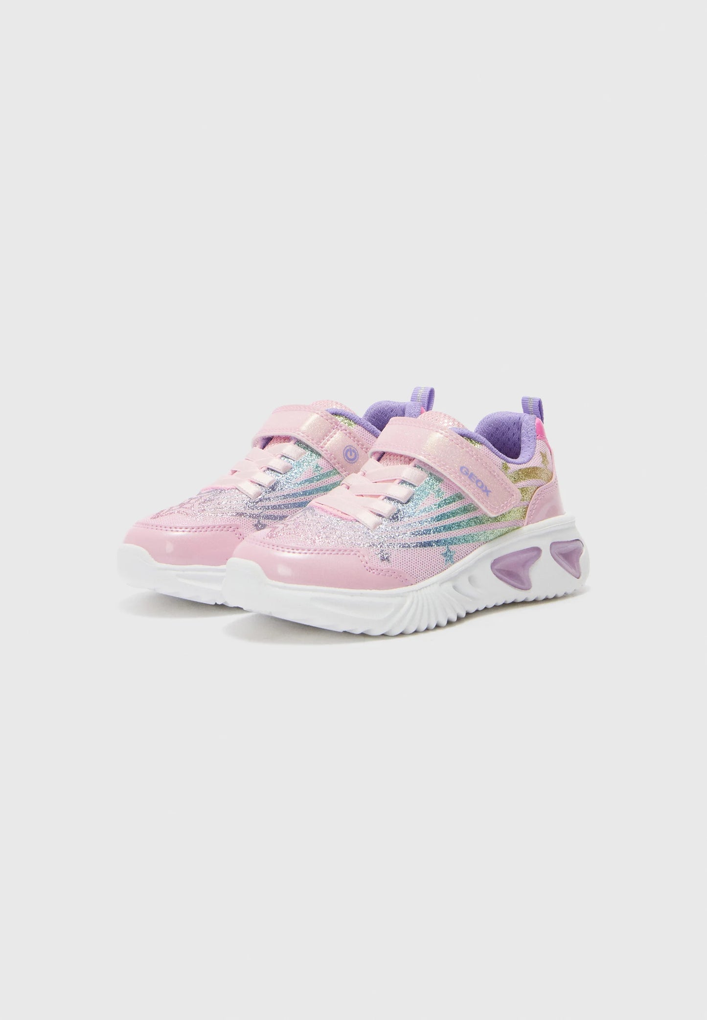 Geox Assister pink rainbow lights