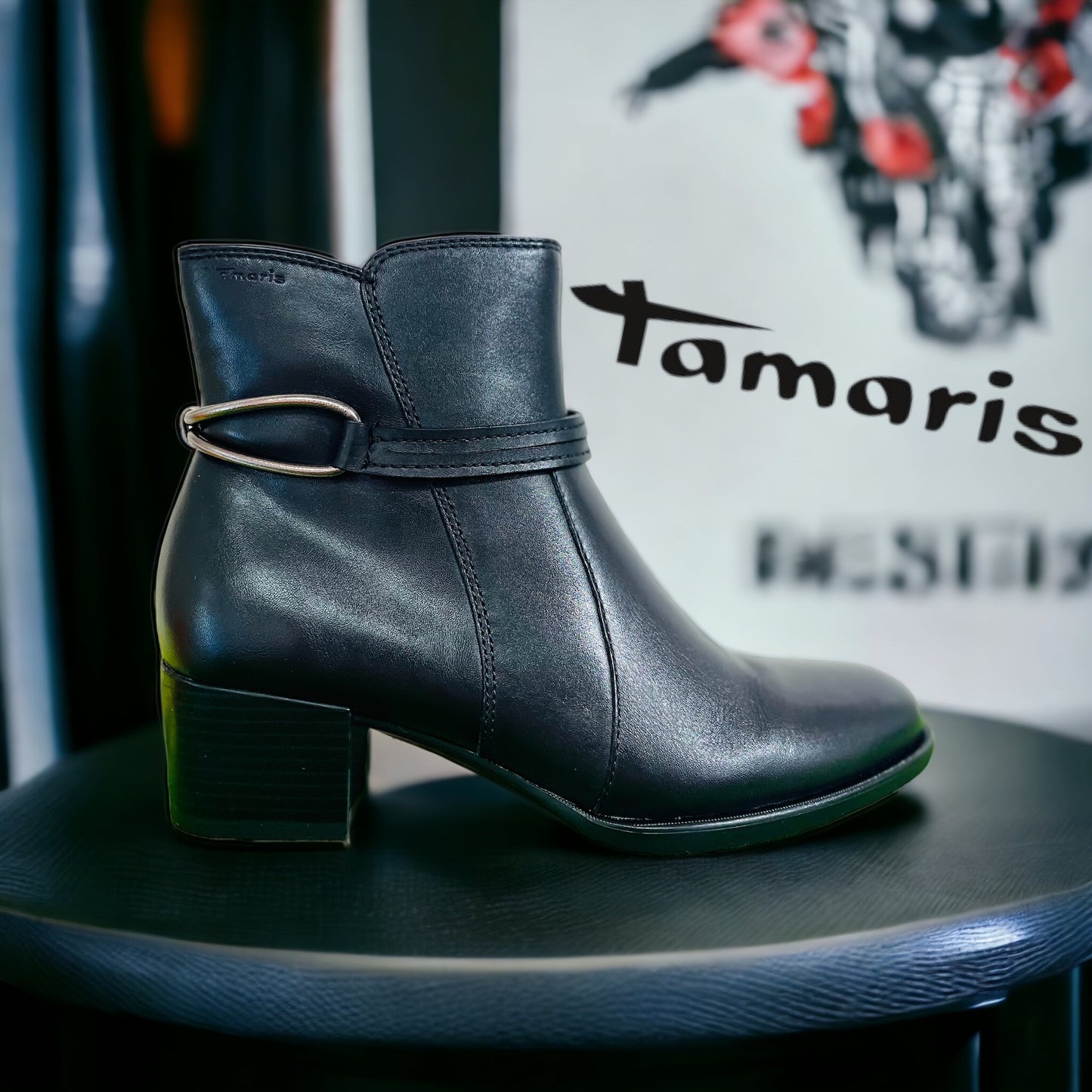 Tamaris boot black leather 25042