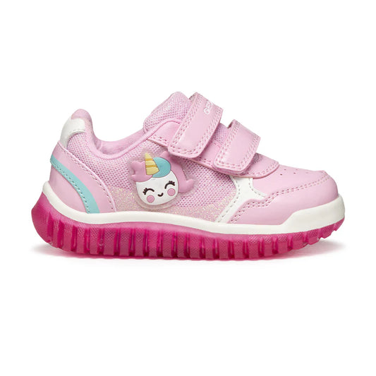 Geox unicorn lights trainers lightyloo pink