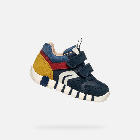Geox Iupidoo velcro navy red - Kirbys Footwear Ltd