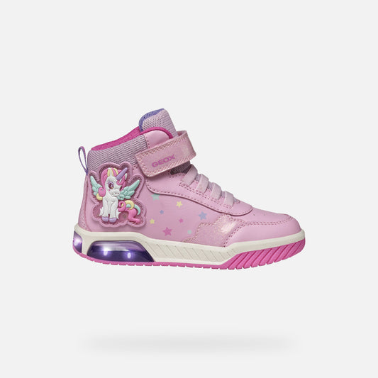 Geox high top lights Inek unicorn pink
