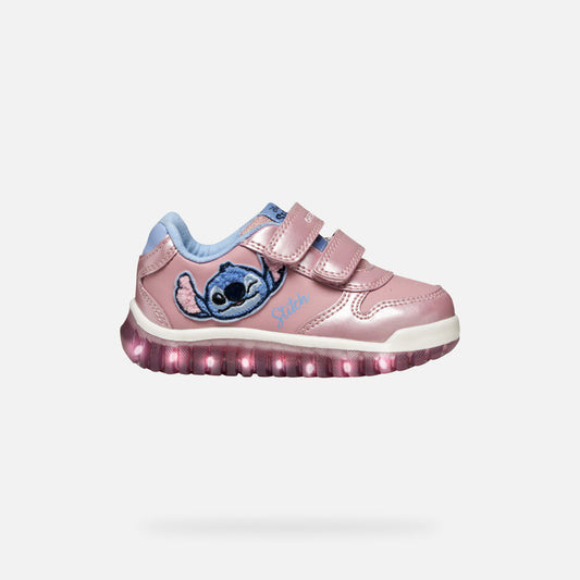 Geox Stitch lights trainers lightyloo pink