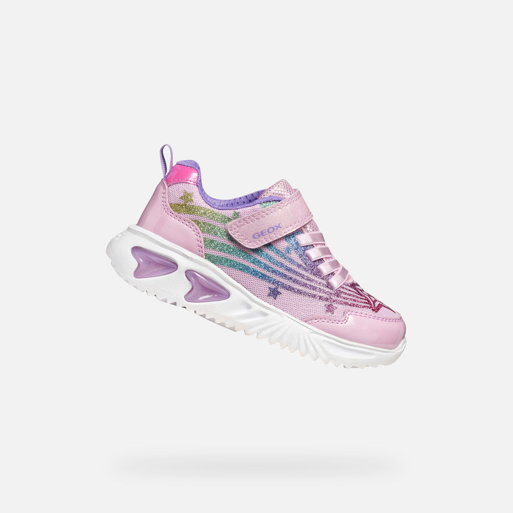 Geox Assister pink rainbow lights
