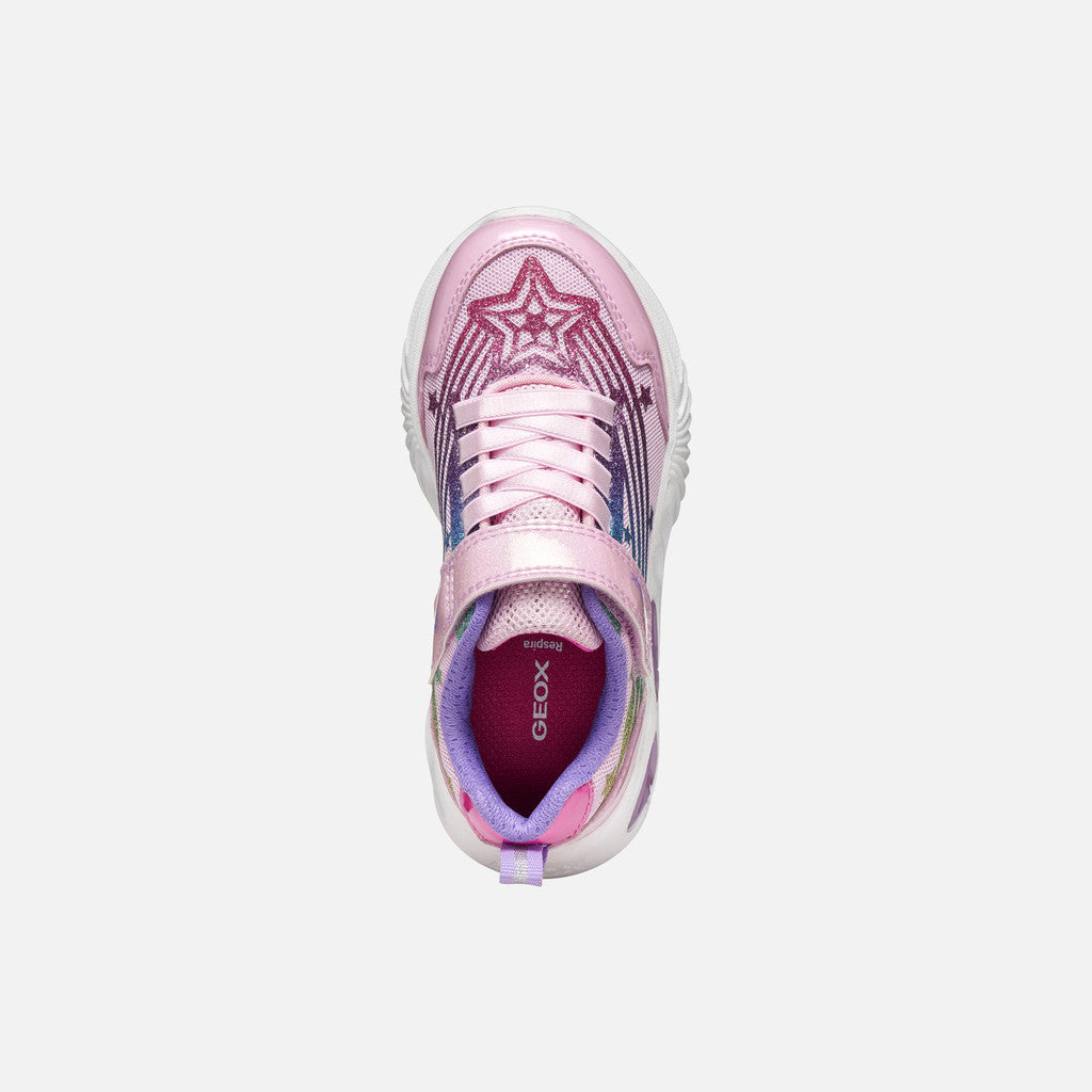 Geox Assister pink rainbow lights