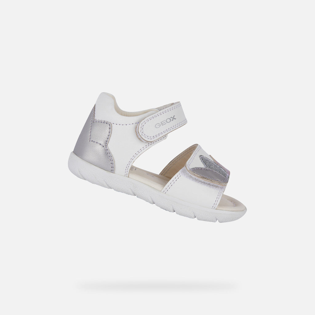 Geox Sandal Alul white silver leather