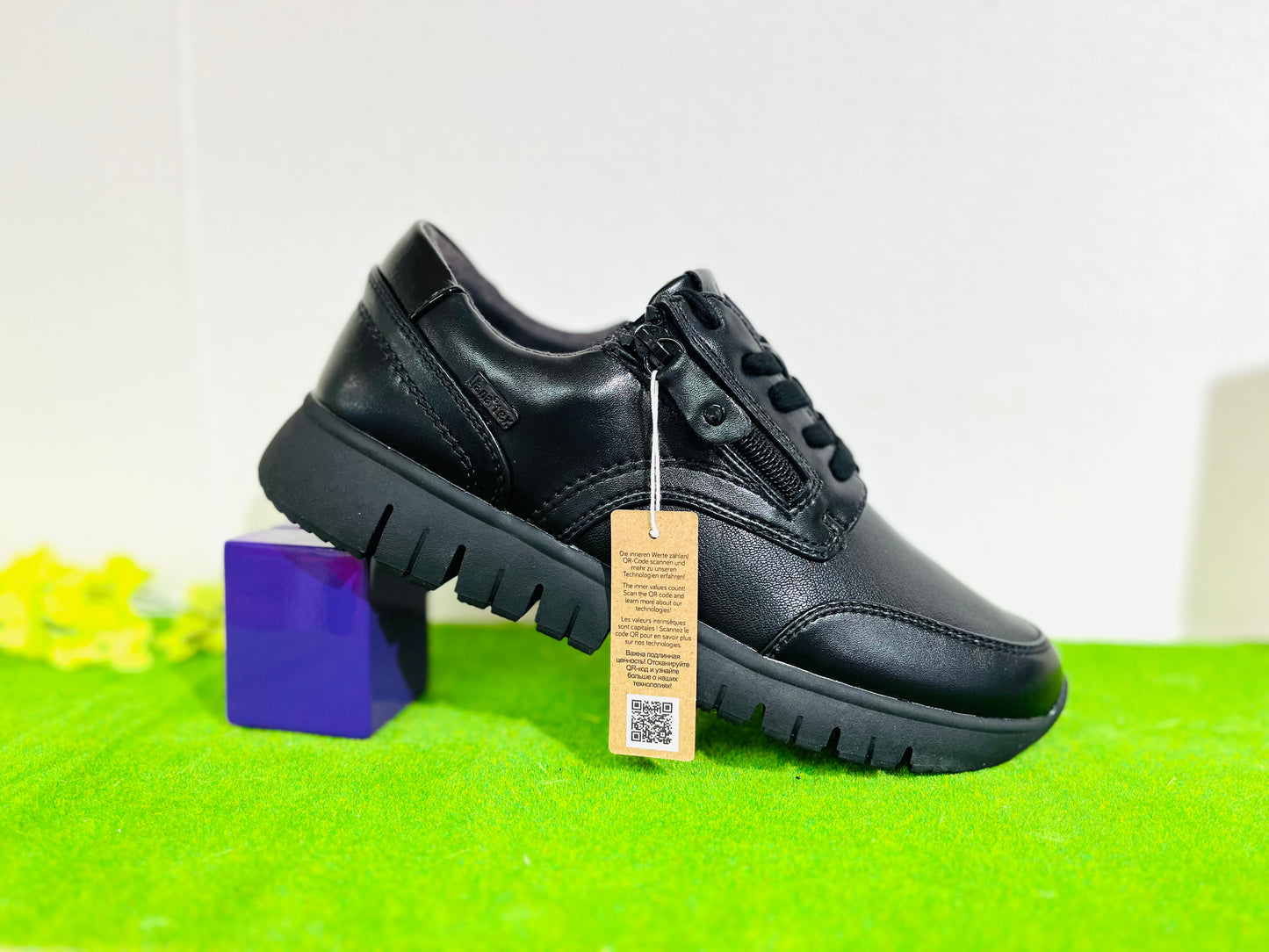 Jana waterproof trainer black 23765