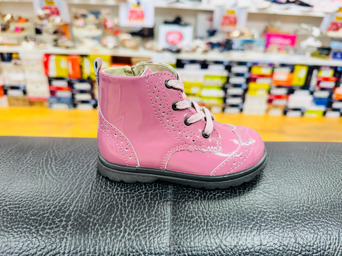 Ricosta Jemmy boot pink patent lace with zip