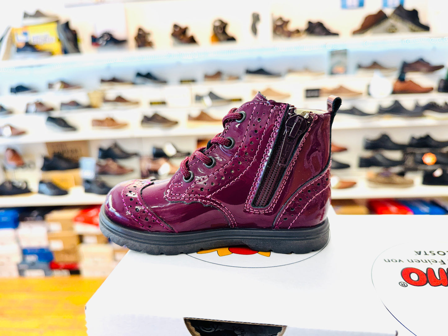 Ricosta Jemmy boot Burgandy patent lace with zip
