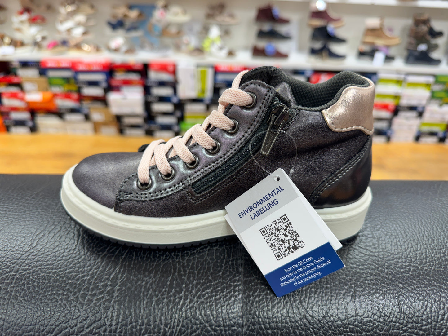 Primigi high top pewter white with side zip - 88740