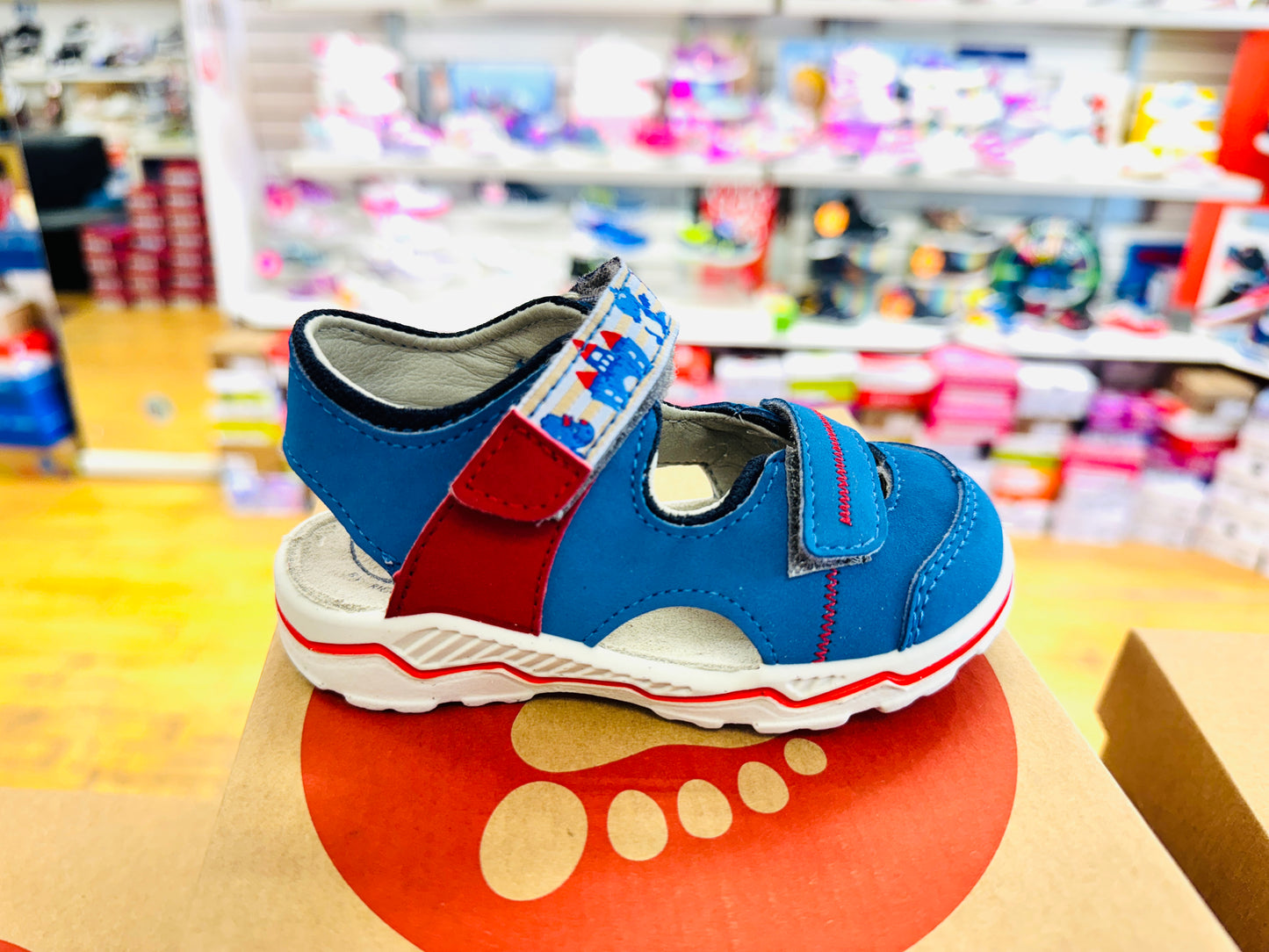 Ricosta Dobby - water friendly closed sandal blue red