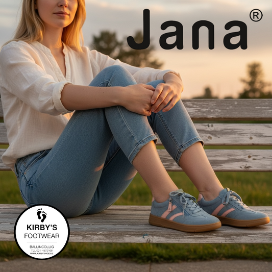 Jana trainer 23784 - sky/peach - Kirbys Footwear Ltd