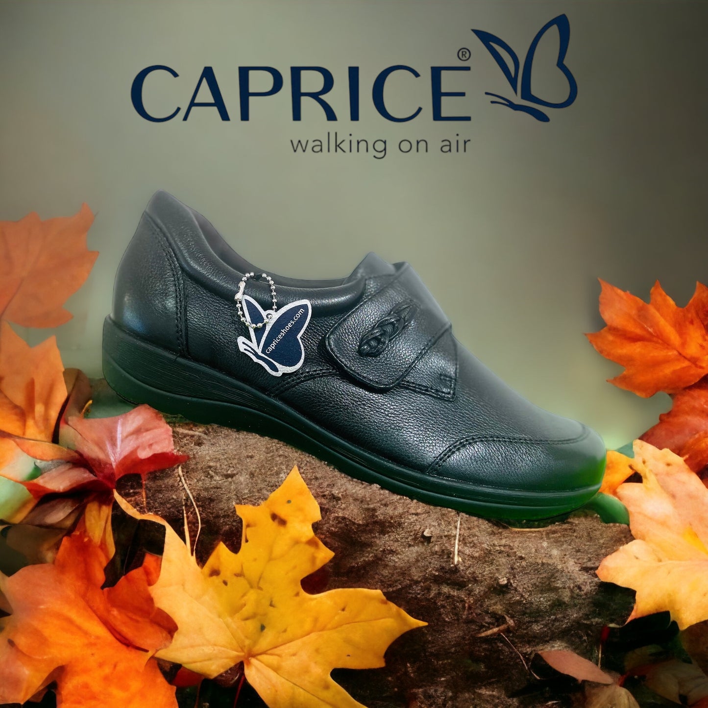 Caprice velcro black leather 24706