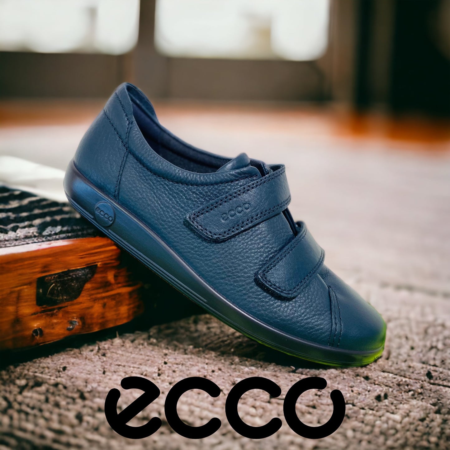 Ecco soft navy velcro - Kirbys Footwear Ltd