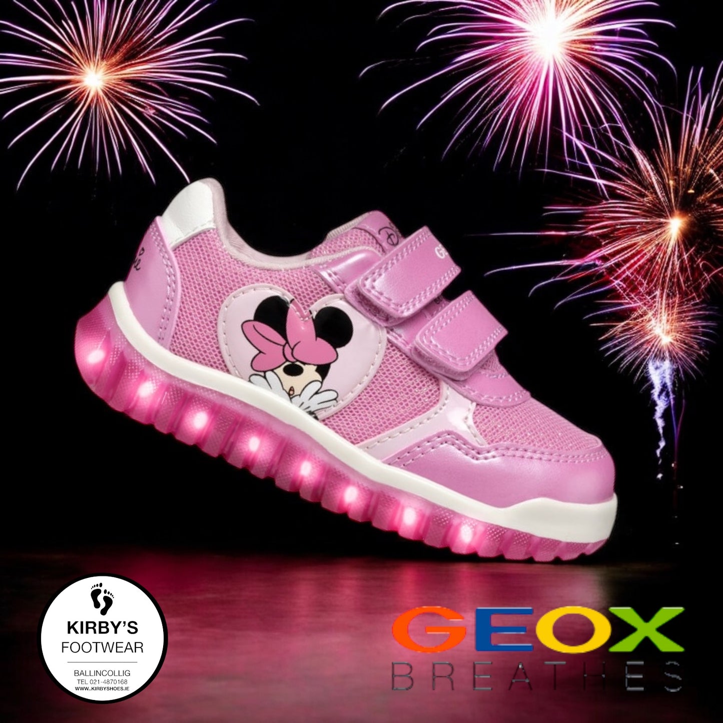 Geox Lightyloo Minnie Mouse pink - lights