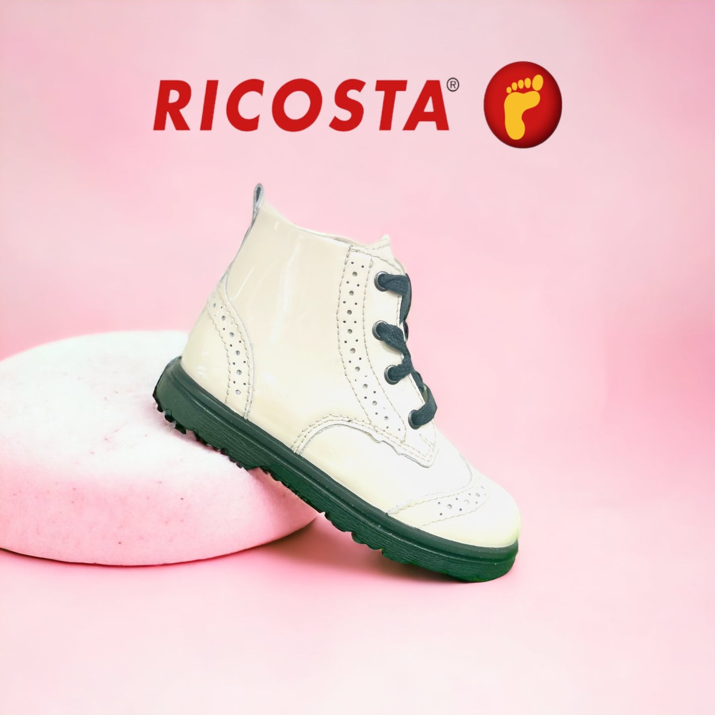 Ricosta Jemmy white patent zip boot