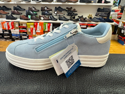 Primigi trainer blue silver with side zip - Kirbys Footwear Ltd