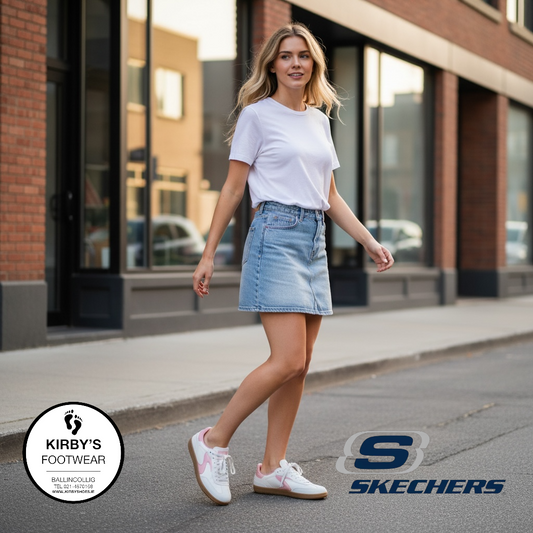 Skechers Hotshot kickoff - white pink - Kirbys Footwear Ltd