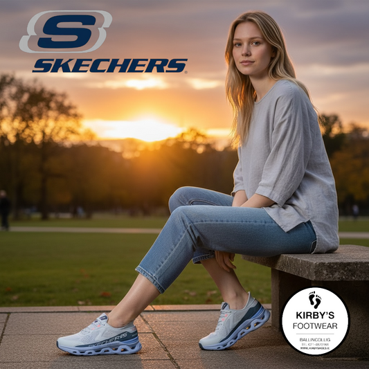 Skechers Glide step slip-in - Atlas - light blue - Kirbys Footwear Ltd