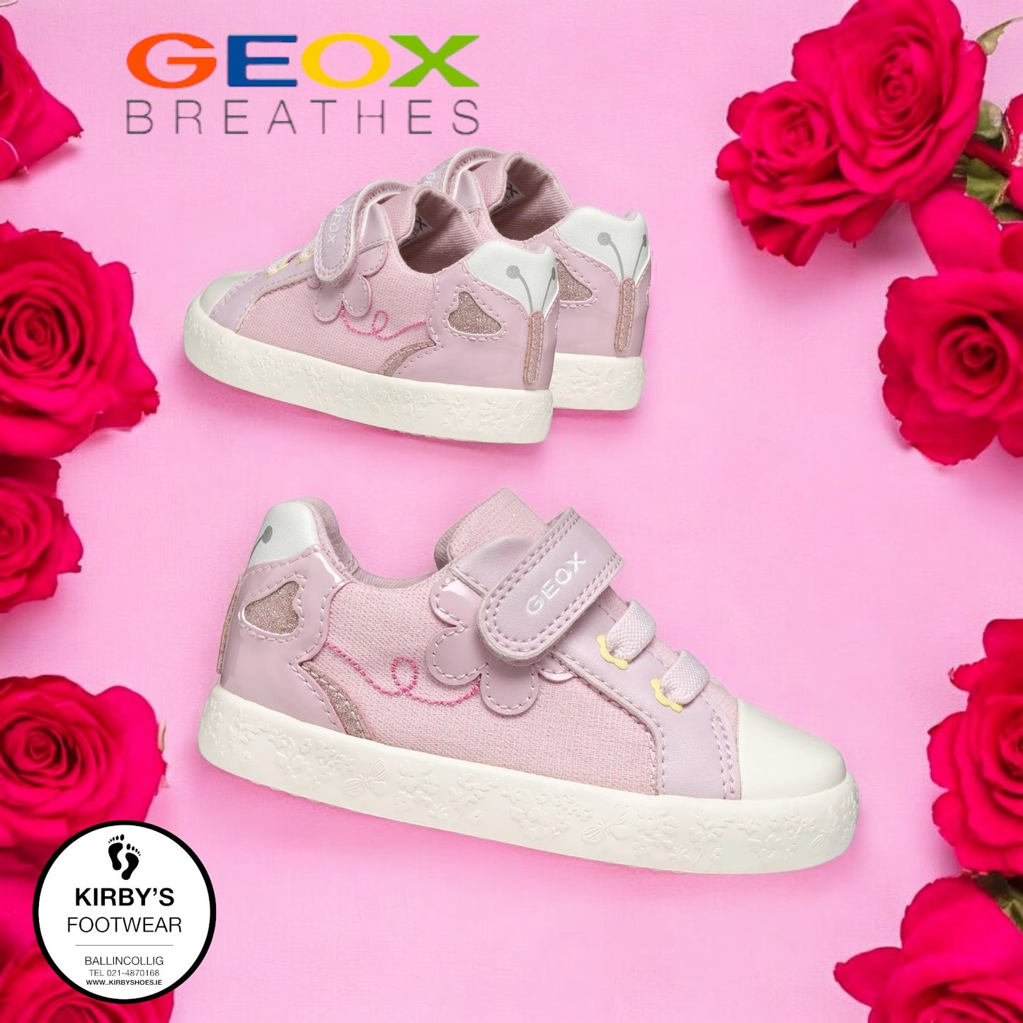 Geox Gisli pink butterfly canvas