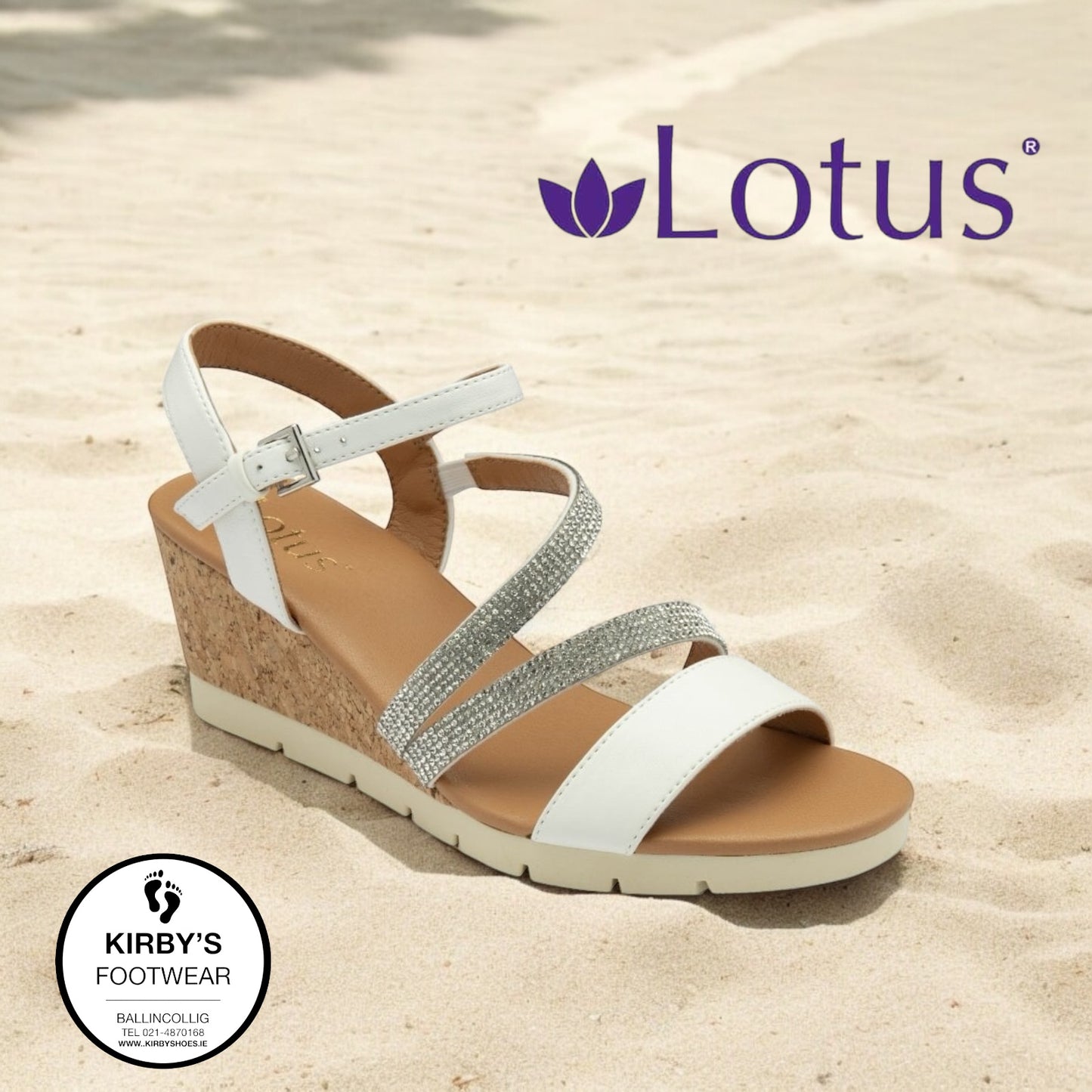 Lous Goldie wedge sandal - white