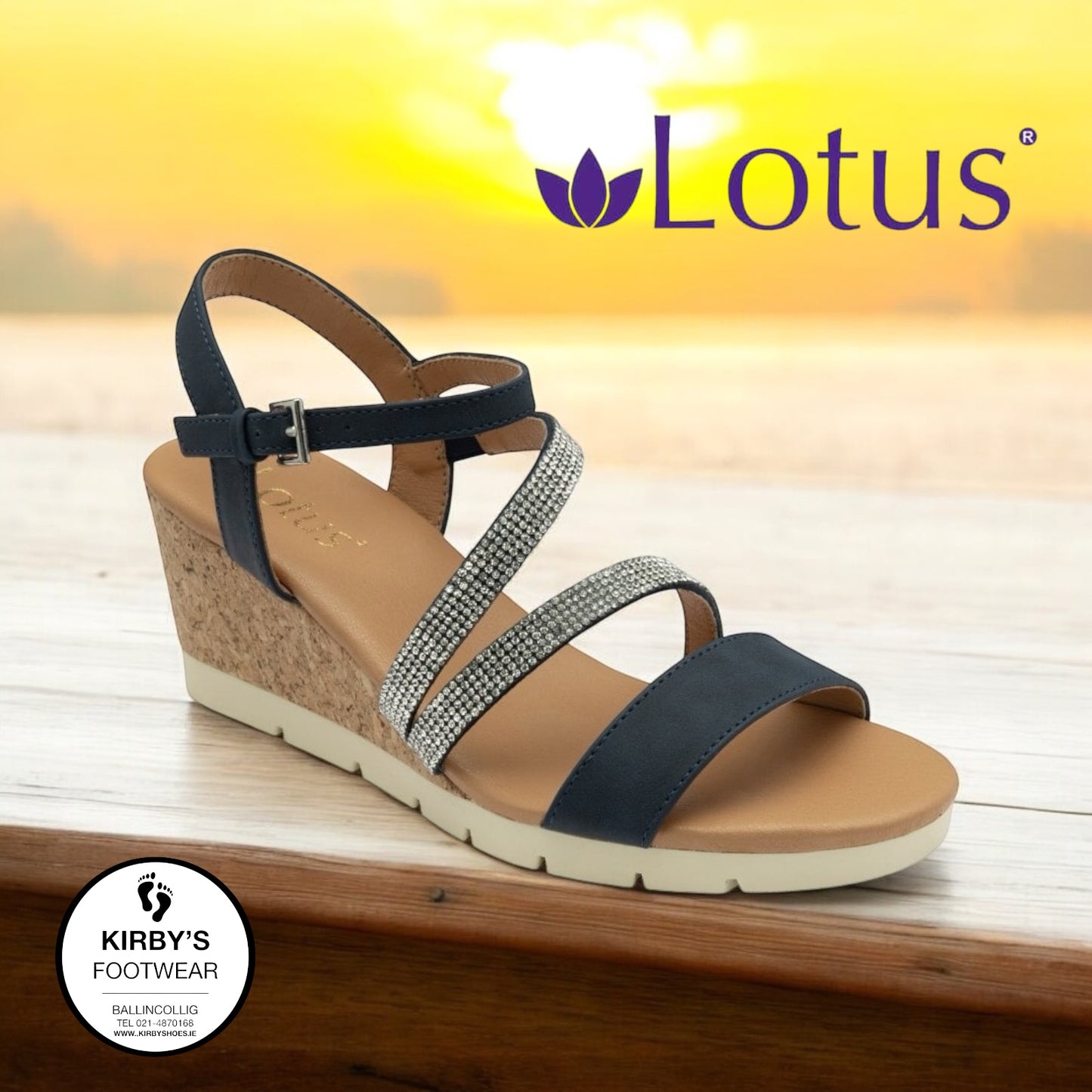 Lous Goldie wedge sandal - navy