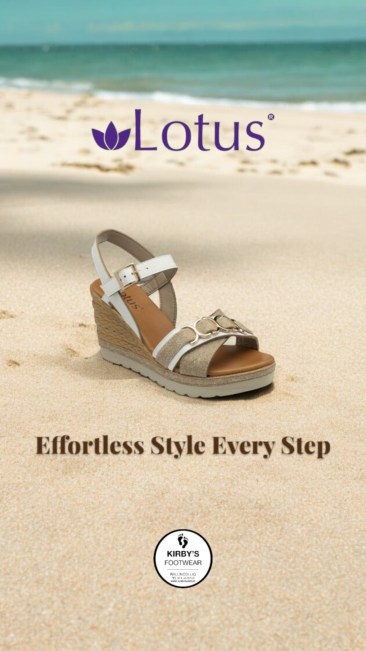 Lotus Solena wedge sandal - White