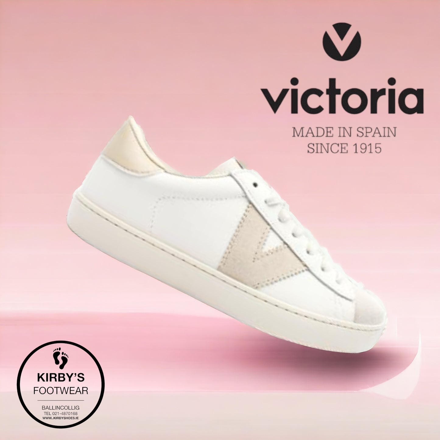 Victoria trainer white beige leather - 1126142
