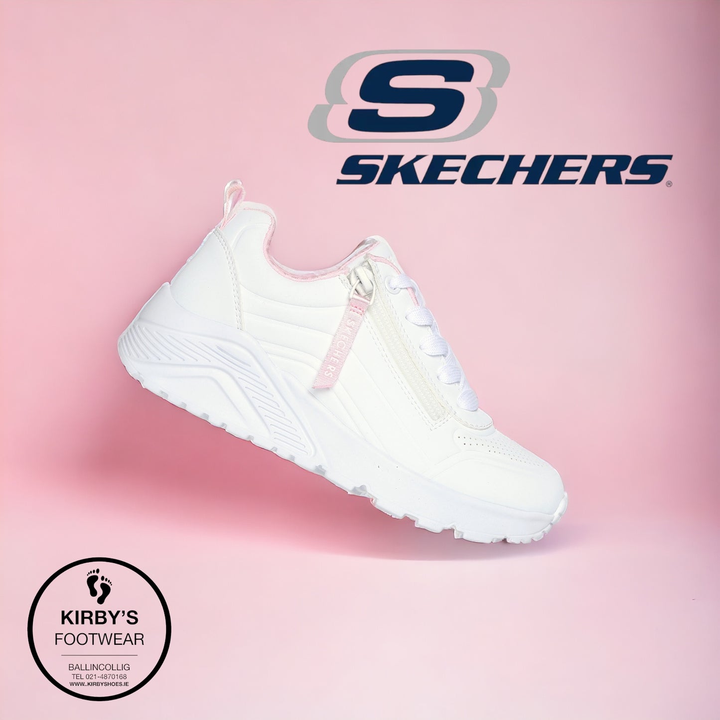 Skechers Uno lite easy zip - white