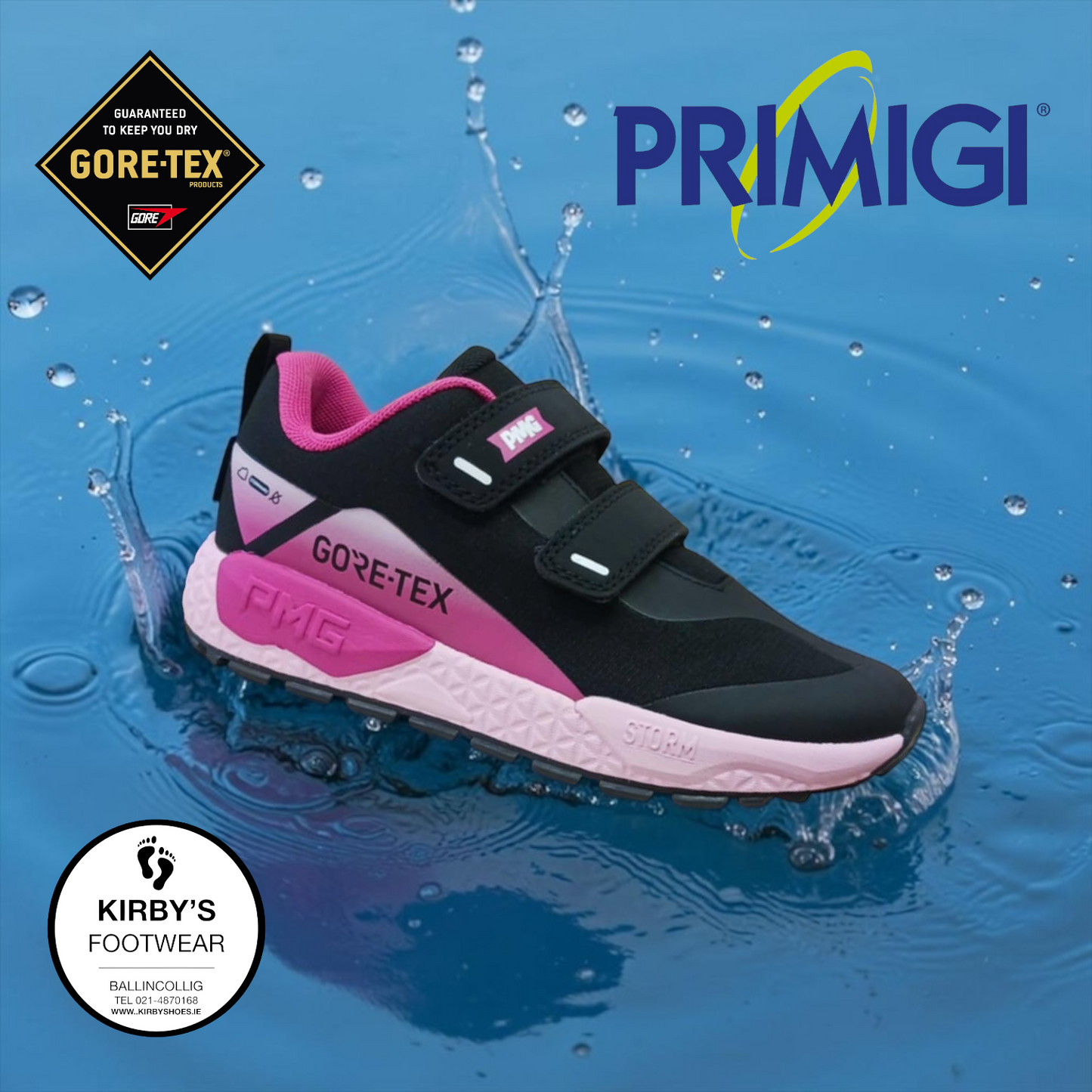 Primigi goretex trainer black pink waterproof