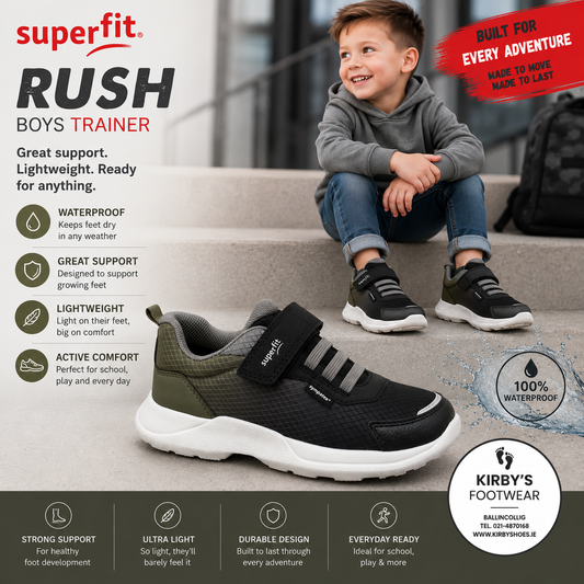 Superfit Rush waterproof black green - Kirbys Footwear Ltd