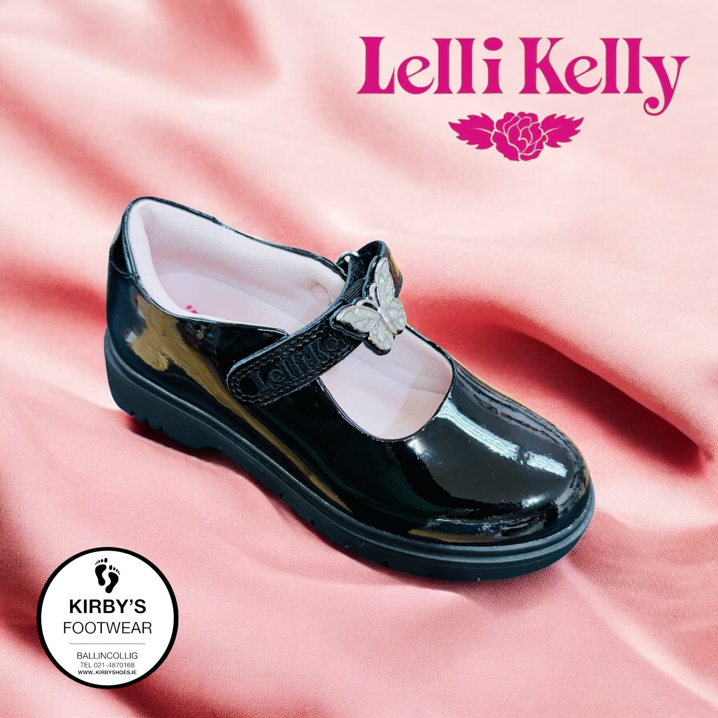 Lelli Kelly Delilah black patent butterfly/bow