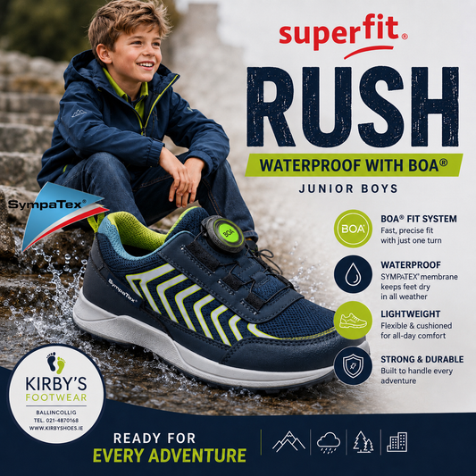 Superfit Rush waterproof navy Boa twist tie - Kirbys Footwear Ltd