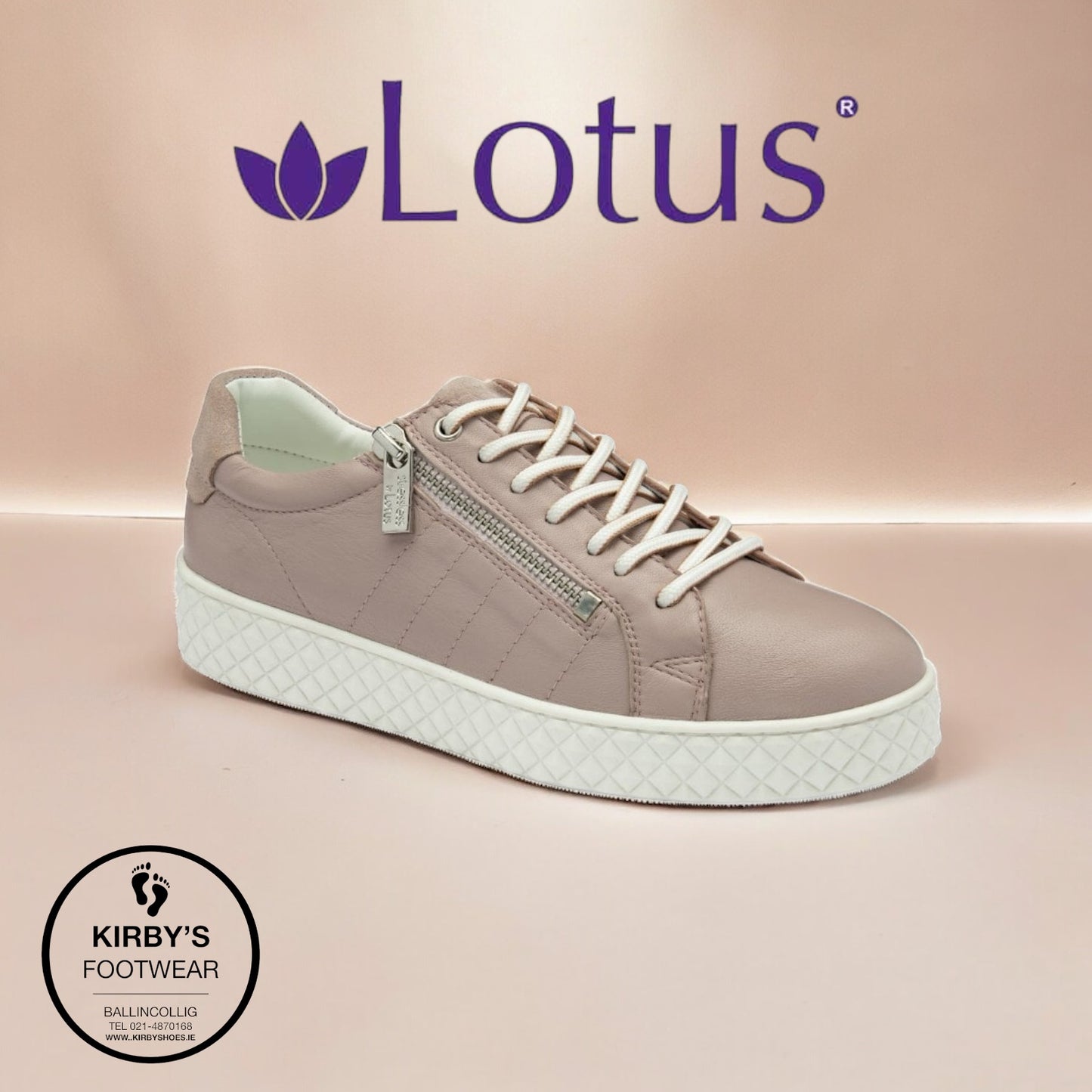 Lotus Soul pink leather trainer