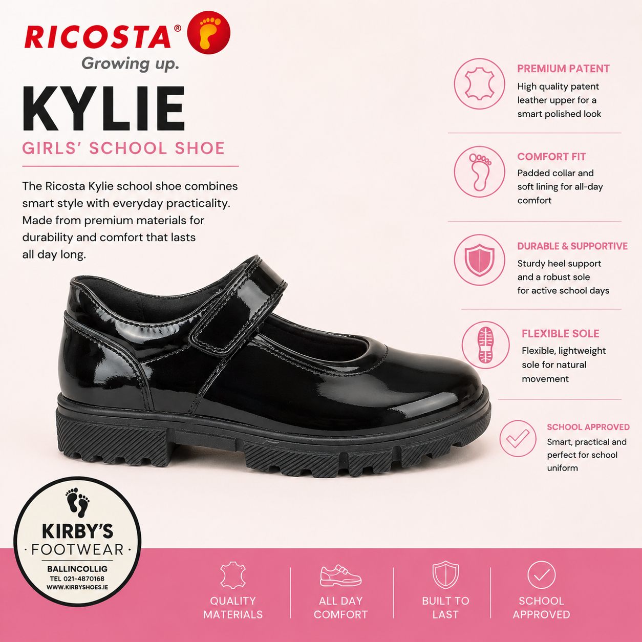 Ricosta Kylie black patent