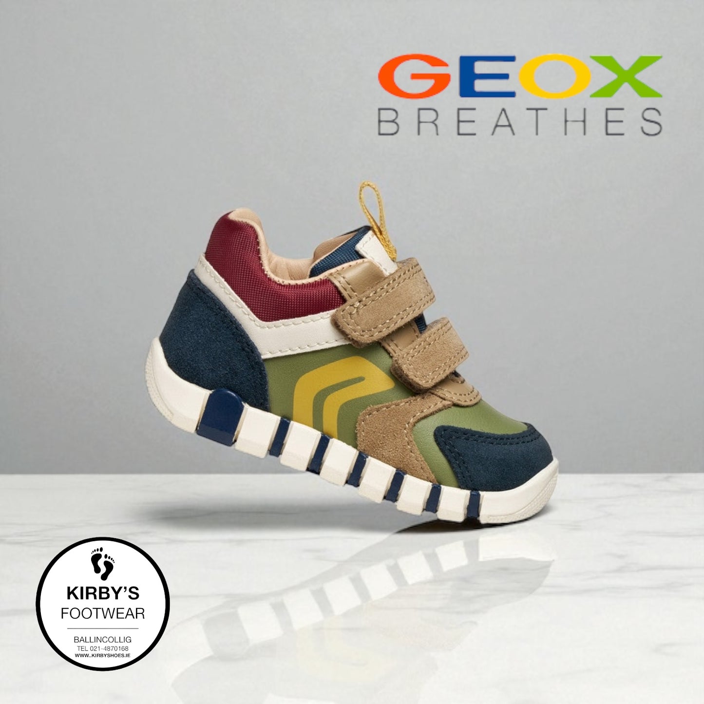Geox Iupidoo velcro navy pistachio