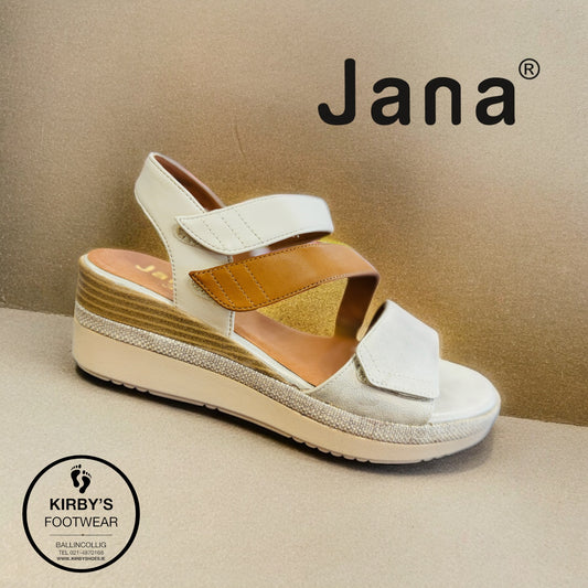 Jana sandal beige gold 28364