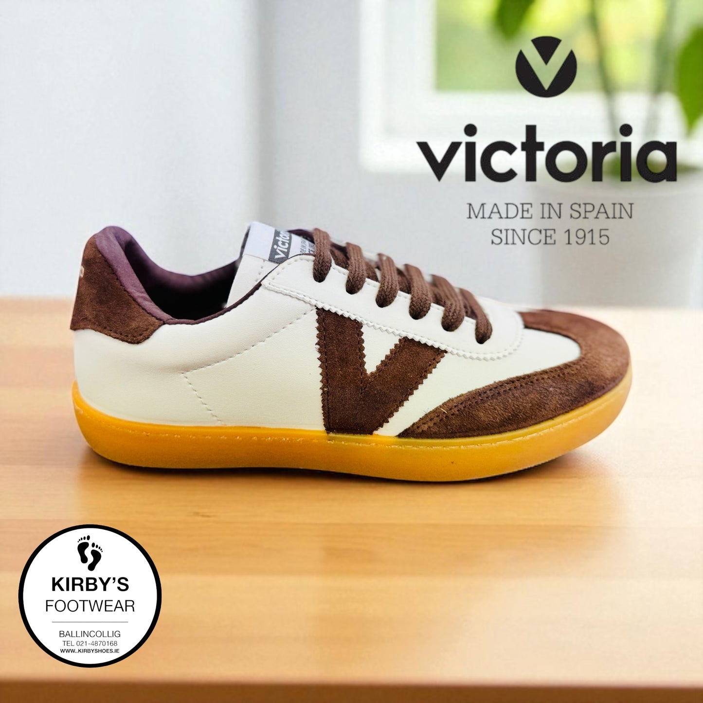 Victoria trainer white chocolate leather - 1126207
