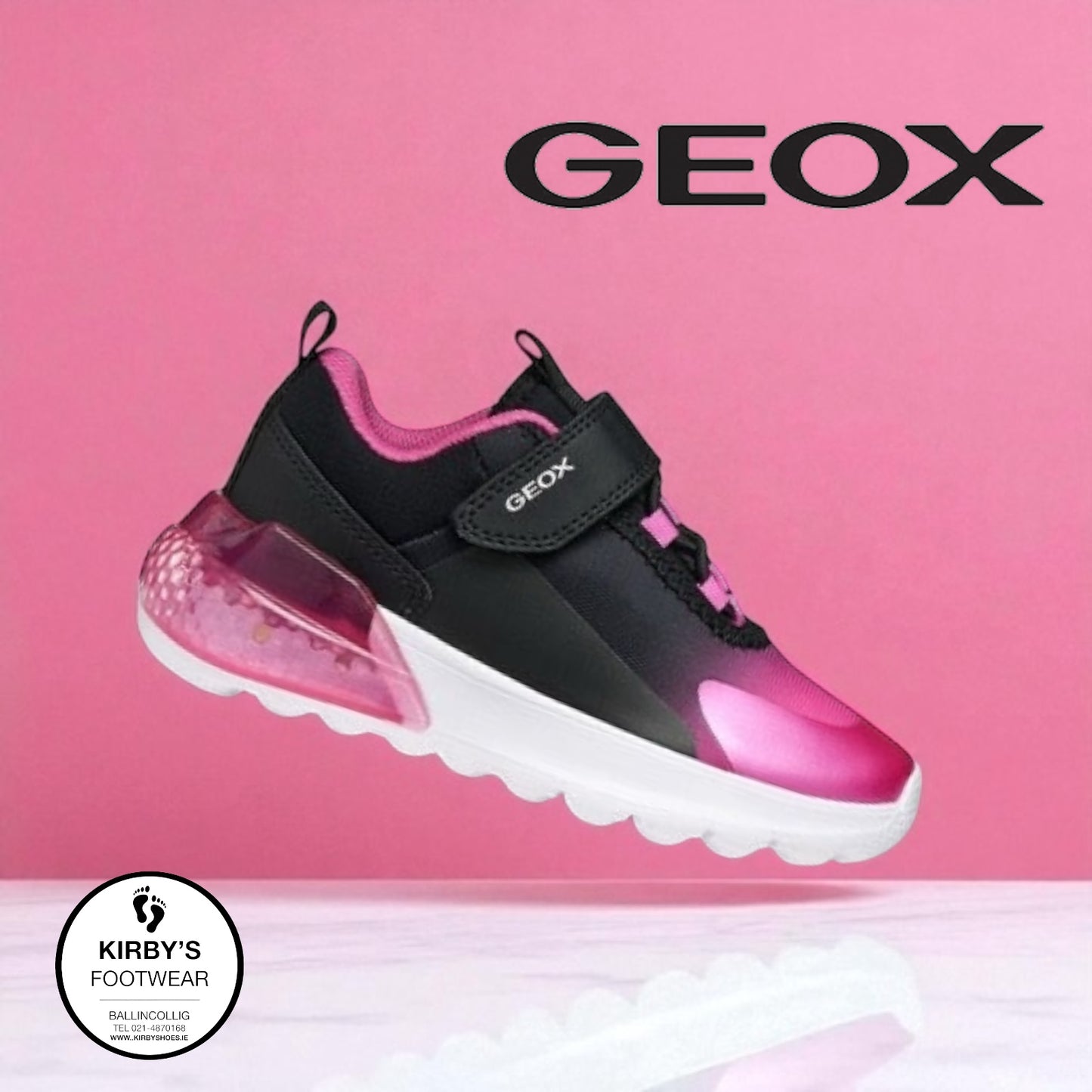 Geox Activart trainer lights - black pink
