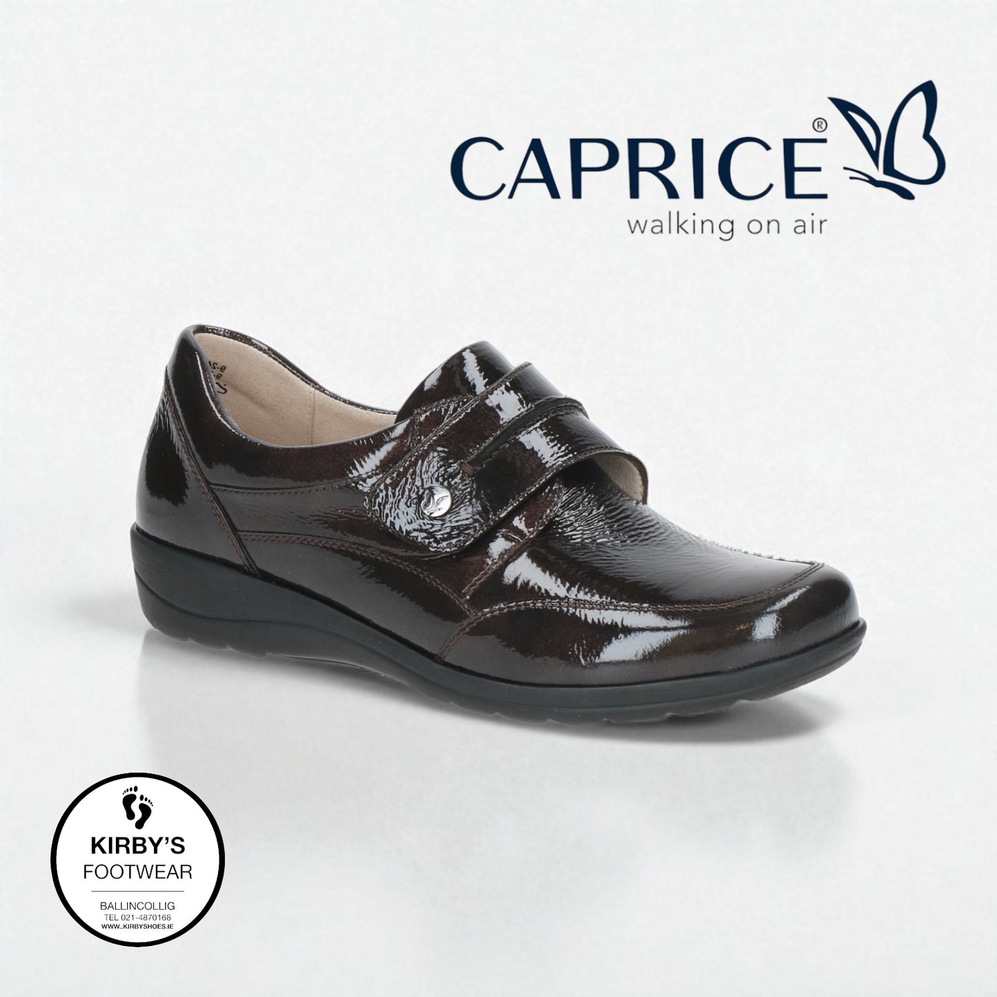Caprice leather patent velcro Bordeaux - 24753
