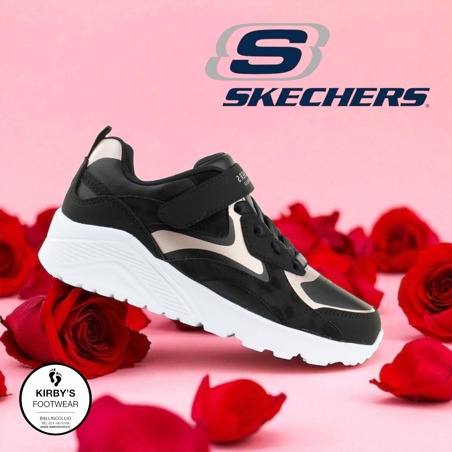 Skechers Uno Lite - metallic burst - black rose gold