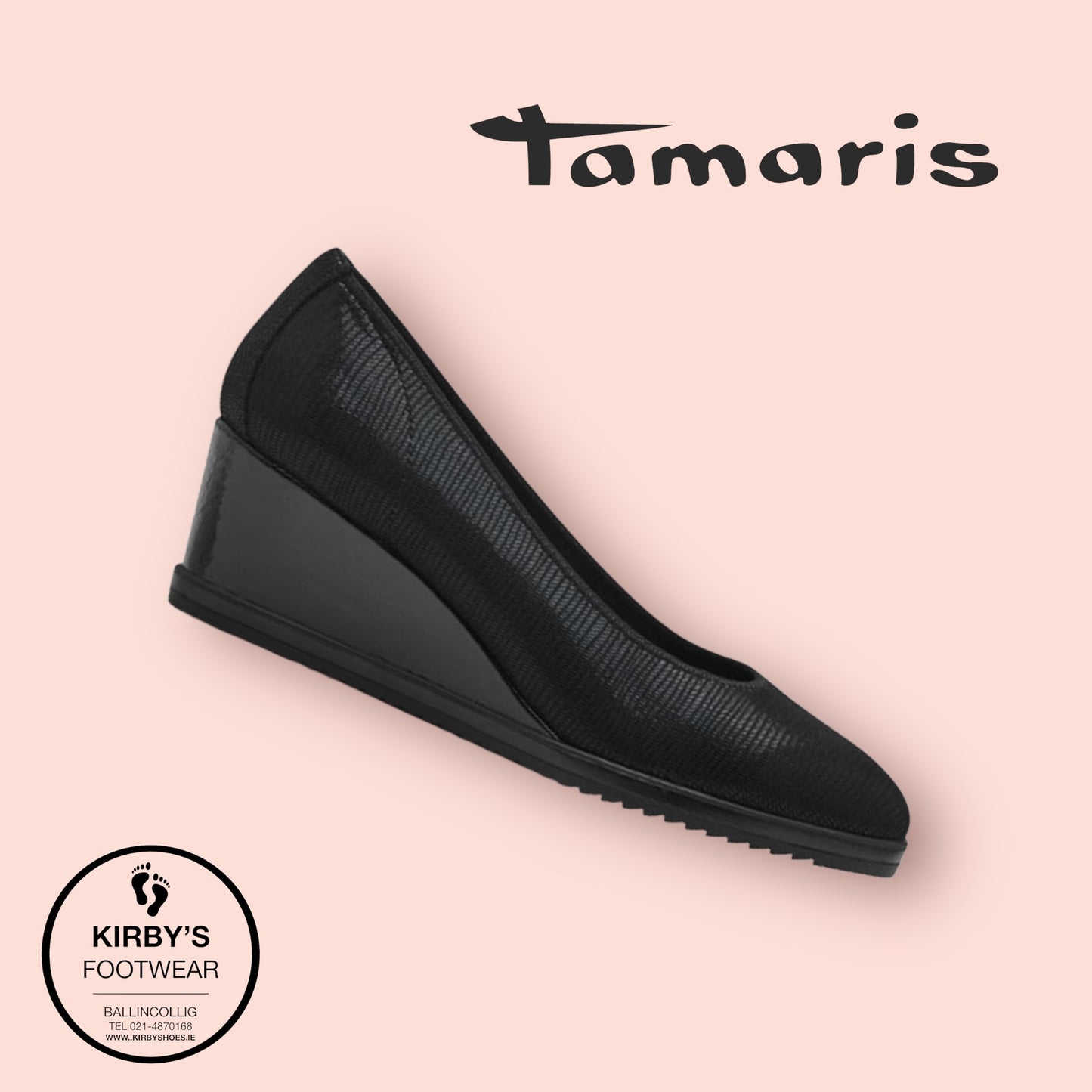 Tamaris black wedge 22325